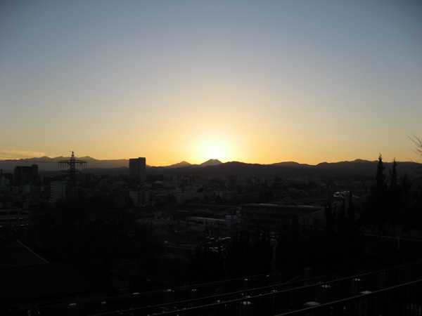 富士に落ちる陽