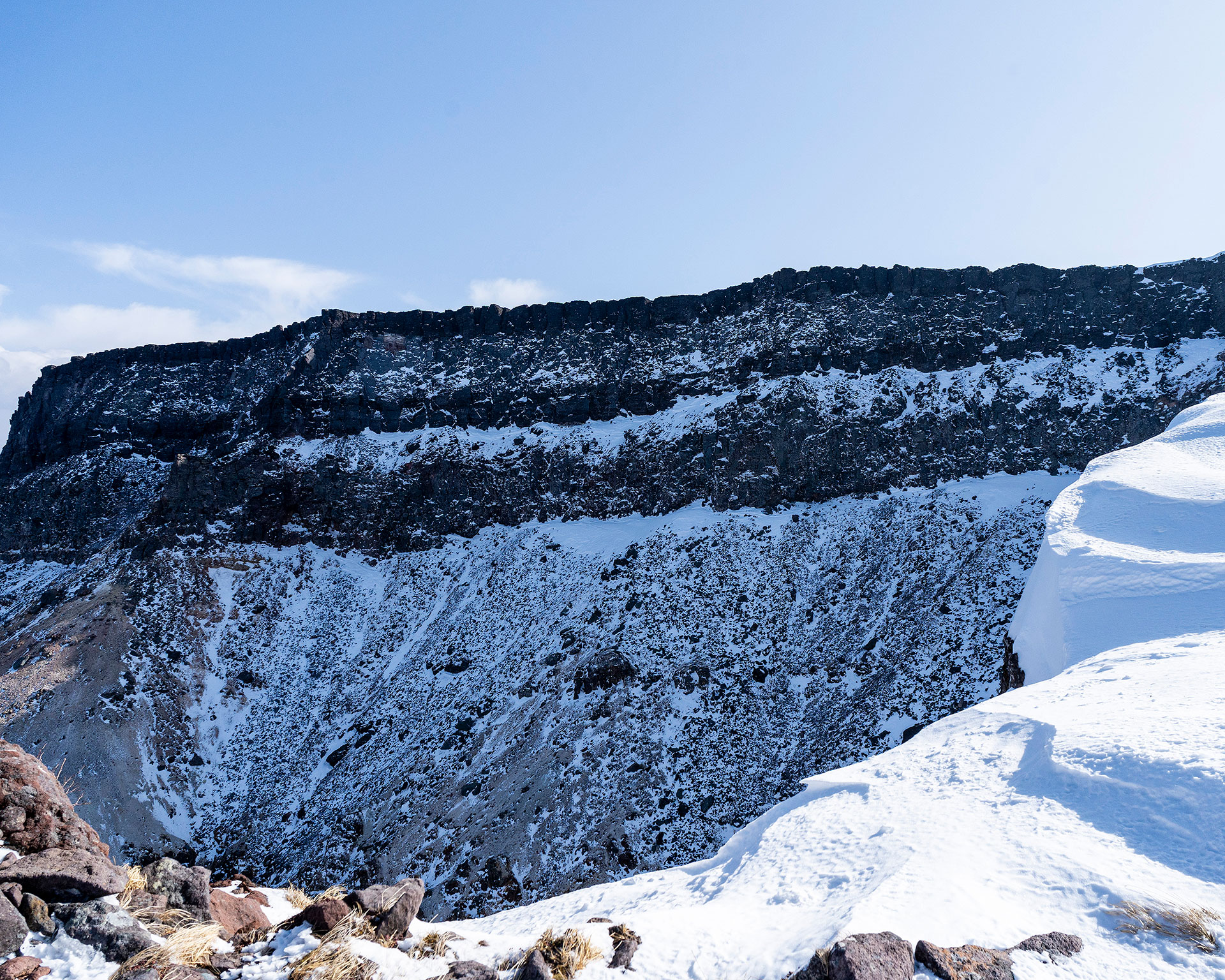 冬季 硫黄岳　爆裂火口